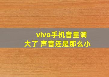 vivo手机音量调大了 声音还是那么小